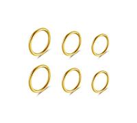 JSDDE 6er Nasenring Gold 8-12mm Set Chirurgenstahl Nasenpiercing Segmentring Clicker Tragus Helix Daith Ohrpiercing Rook Piercing 1.2mm/16ga
