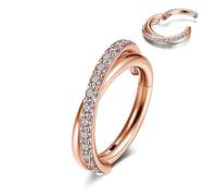 JSDDE Segmentring Clicker aus Edelstahl 16g Ohrpiercing mit Zirkonia Tragus Helix Conch Daith Piercing Ring Nasenring Piercing Lippenpiercing Ring 8mm (Rosegold)