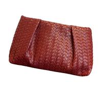 JSGHGDF Gewebte Abendtasche für Damen, PU-Leder, Geldbörse, Knödel, gerüscht, Party, Hochzeit, elegante Handtaschen für Pendler, Einkaufen, gewebte Abendveranstaltungen, B, One Size