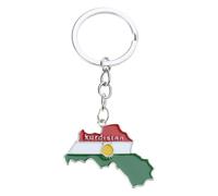 JSGHGDF Halskette mit Kurdistan-Karten-Flaggen-Anhänger für Damen und Herren, Charm, modisch, Ländergebiet, Schlüsselanhänger, ethnische Schlüsselbeinkette, Einheitsgröße, Nylon