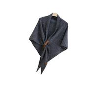 JSGHGDF Lässiger Schal aus Wollmischgewebe, Winterkleidung, Lederverschluss, dreieckiger Akzent, kaltes Wetter, Schultertuch, Stola, stilvoller Dreieckstuch, dunkelgrau, One size