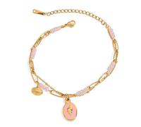 JSGHGDF Moderne Seesterne und Muschel-Anhänger-Armbänder, Edelstahl, Perlen, Akzent, verstellbarer Schmuck für lässige Stile und Reisen, Imitationsperlen und Muschelanhänger, Einheitsgröße, Wie