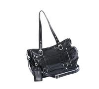 JSGHGDF Pendelhandtasche für Damen, geräumige Schultertasche aus, Black | Reißverschlussöffnung oben mit geräumiger Alltagstrageform, Reißverschlussdetail vorne, Außentaschenstruktur