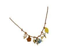 JSGHGDF Resort-Schmuck-Halskette für Damen, Marine-Anhänger für den Strand | Geflochtene Kordel-Halskette, Marine-Charm-Schmuck, Küstenurlaub, Alltag, Outfit, Akzent für Reisen, Resort