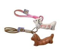 JSGHGDF Weicher Bichon-Frisé-Plüsch-Anhänger, modischer Taschenanhänger, niedlicher Schlüsselanhänger, multifunktional, Auto-Dekoration, Reiseanhänger, 2 Stück