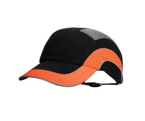 JSP Anstoßkappe, Hardcap A1+, 7 cm Langer Schirm, Schwarz/Orange (ABR000-00N-500)
