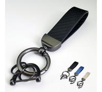 JSYDMA Auto Schlüsselanhänger für Cupra Ateca/Born/Formentor/Leon/TCR, Schlüsselanhänger Leder mit 1 D-Ring, 1 Schraubendreher, Keychain für Familie, Freunde,A-Black