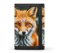 JTKBNVM Fox-Portemonnaie, dreifach gefaltet, dreifach gefaltet, für Herren und Damen, schmale Geldbörse, Herren-Geldbörse, dreifach gefaltete Vordertasche, vielseitige Brieftaschen mit 8