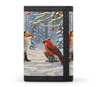 JTKBNVM Winter Snow Fox dreifach gefaltete Geldbörse für Herren und Damen, schlanke Geldbörse, Herren-Geldbörse, dreifach gefaltete Vordertasche, vielseitige Brieftaschen mit 8 Kreditkartenfächern,