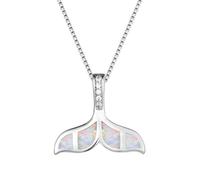 jtkhaweh Classic Whale Tail Pendant Short Minimalist Small Necklace 白色