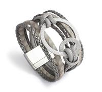 jtkhaweh Good Armband, Armband, Schmuck, Damen Und Herren Lederschmuck Bohemian Damen Lederarmband Doppelkreis Charm Schnalle Verschluss Breite Armreif Armbänder E253376P-003