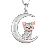 jtkhaweh Halskette Ketten Schmuck Herren Frauen Anhänger Necklace Süße Royal Yorkie Hundeanhänger Halskette Für Frauen Yorkie-B