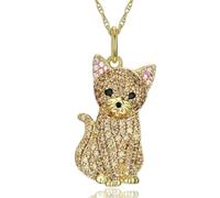 jtkhaweh Halskette Ketten Schmuck Herren Frauen Anhänger Necklace Süßer Dackel Halskette Mit Anhänger Katze-Golden