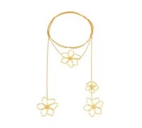 jtkhaweh Halskette Ketten Schmuck Herren Frauen Anhänger Necklace Vintage Personalisierte Blumen Design Lange Halskette 金色