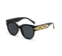jtkhaweh Retro Sonnenbrille Herren Damen Unisex Sonnenbrille Ovale Sonnenbrille Männer Hip-Hop-Stil Brille Runder Rahmen Damen Brille Weiblich Schwarz