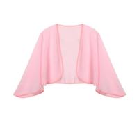 JTKSSCS Bolero Damen Festlich Damen 3/4 Ärmel Chiffon Cardigan Bolero Elegant Sommer Damen Hochzeit Wraps Shrug(Pink,L)