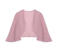 JTKSSCS Bolero Damen Festlich Damen 3/4 Ärmel Chiffon Cardigan Bolero Elegant Sommer Damen Hochzeit Wraps Shrug(Pink 2,S)