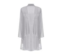 JTKSSCS Bolero Damen Festlich Damen Elegante Chiffon Strickjacke Langarm Vorne Offen Bolero Schals Shrug Oberbekleidung Cover(Grey,3XL)