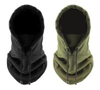 JTMKYO 2 Stück Kapuzenmasken, Warme Masken Für Männer Und Frauen, Outdoor-Fahrradhauben, Winddichte Nackenhaube, Geeignet Zum Radfahren, Laufen, Klettern Und Bei Kaltem Wetter (Schwarz Und Grün)