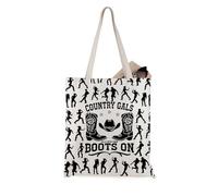 JTOUK Line Dance inspirierte Tragetasche, Western-Landmusik, tanzende Tänzerin, Geschenk für Tanzliebhaber, Country Gals Tote EU, 13.78 inch x 15.75 inch, Large