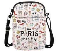 JTOUK Paris Trip Geschenk Paris Wochenende Geschenk Urlaub in Paris Geschenk Paris Thema Reisetasche Geschenk für Sie Frankreich Urlaub Crossbody Bag, Trip Paris Cb EU, 5.91 Inches ×8.27 Inches