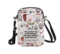 JTOUK True Crime Podcasts Gift I Will Bury You In The Wood True Crime Lover Canvas Crossbody Bag, Mess With Me Cb EU, 5.91 Inches ×8.27 Inches