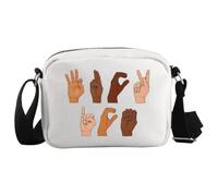 JTOUK Umhängetasche mit amerikanischer Gebärdensprache, ASL Geschenk für Frauen, Gebärdensprache, Charm-Merch