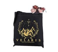 JTOUK Velaris The City of Starlight Acotar Book Lover Canvas Tote Bag Book Bag, Velaris Tote EU, 13.78 inch x 14.96 inch, Large