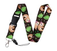 juanooo Niedliches Faultier-Abzeichen-Schlüsselband für Schlüssel und Ausweishalter, cooles Schlüsselband für Ausweise, für Damen, Herren, Mädchen, Lehrer, Mitarbeiter, Breakaway-Umhängeband für