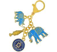 Juanxian 2024 Feng Shui Schlüsselanhänger mit flachem Nashorn, Elefant und Nashorn, mit Ksitigarbha-Staff-Amulett, W5476, blau, 11.5*3.5cm