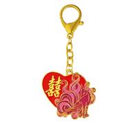 Juanxian Feng Shui 9 Schwanz Fuchs Love Leychain Love The Wish Ranting Mantra Charm Schlüsselanhänger, rot, 13.3*5.3*4.8CM