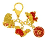 Juanxian Feng Shui Drei Harmonie Tiere Schlüsselanhänger Harmonie Frieden Amulett Reichtum Porsperität Erfolg Zen Schlüsselanhänger Neujahr W5475, rot, 11.5 * 3.5cm