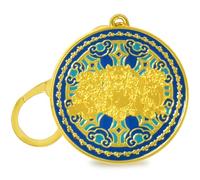 Juanxian Feng Shui Drei Himmlische Wächter Schlüsselanhänger Harmonie Reichtum Porsperität Erfolg Zen Amulett Chinesische Kunst W5474, blau, 12 * 4.5cm