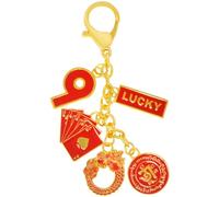 Juanxian Feng Shui Glücksbringer 9 Charm Schlüsselanhänger Home Harmony Amulett Reichtum Wohlstand Erfolg Amulett Zen Geschenk W5510, rot, 13*3.5cm
