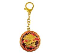 Juanxian Feng Shui Schlüsselanhänger mit vier Waffenschutz, Reichtum, Glück, 4 himmlische Könige, Heimdekoration, Harmonie, Reichtum, Wohlstand, Erfolg, rot, 12.5*4.7CM