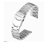 JUANZD 20/22 mm silber/schwarzer Edelstahl -Uhren -Bänder Metallfallospaie Wachgurte Ersatzband mit Federstangen(Silver,22mm)