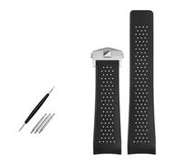 JUANZD 22mm Uhrenarmband for GRAND CARRERA AQUARACER, weiches Silikonarmband, Herrenuhrenarmband, Gummiarmband, Uhrenarmbandkette(Black-silver,22mm)