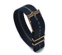 JUANZD Einstellbare Single Pass Gewebtes Nylon Gestreiftes Uhrenband 20mm 22mm Silber/Kupferschnalle Kompatibel mit Tudor Black Bay Nato Strap(Copper Buckle No.5,22mm)
