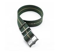 JUANZD Einstellbare Single Pass Gewebtes Nylon Gestreiftes Uhrenband 20mm 22mm Silber/Kupferschnalle Kompatibel mit Tudor Black Bay Nato Strap(Green khaki,22mm)