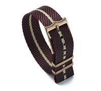 JUANZD Einstellbare Single Pass Gewebtes Nylon Gestreiftes Uhrenband 20mm 22mm Silber/Kupferschnalle Kompatibel mit Tudor Black Bay Nato Strap(Copper Buckle No.1,20mm)