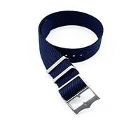 JUANZD Einstellbare Single Pass Gewebtes Nylon Gestreiftes Uhrenband 20mm 22mm Silber/Kupferschnalle Kompatibel mit Tudor Black Bay Nato Strap(Navy Blue,22mm)