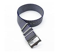 JUANZD Einstellbare Single Pass Gewebtes Nylon Gestreiftes Uhrenband 20mm 22mm Silber/Kupferschnalle Kompatibel mit Tudor Black Bay Nato Strap(Navy white,22mm)