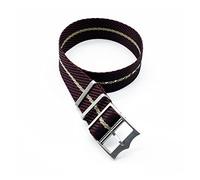 JUANZD Einstellbare Single Pass Gewebtes Nylon Gestreiftes Uhrenband 20mm 22mm Silber/Kupferschnalle Kompatibel mit Tudor Black Bay Nato Strap(Black red khaki,20mm)