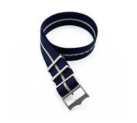 JUANZD Einstellbare Single Pass Gewebtes Nylon Gestreiftes Uhrenband 20mm 22mm Silber/Kupferschnalle Kompatibel mit Tudor Black Bay Nato Strap(Black navy khaki,20mm)