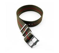 JUANZD Einstellbare Single Pass Gewebtes Nylon Gestreiftes Uhrenband 20mm 22mm Silber/Kupferschnalle Kompatibel mit Tudor Black Bay Nato Strap(Olive red,20mm)