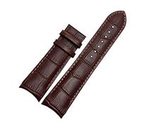 JUANZD Gebogenes Ende Lederarmband 22mm 23mm 24mm Kompatibel mit Tissot Couturier T035 Uhrenband Stahlschnalle Strap Armband Armband Braun(No buckle brown,23mm)