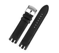 JUANZD Lederarmband kompatibel mit Swatch Yts401 / 402 403 409 713 ytb400 Uhrband Männer gekrümmte Enduhren Armband 20mm(1)