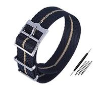 JUANZD Nylon-Nato-Armband, kompatibel mit Tudor-Stoff-Uhrenarmband, einteiliges, verstellbares, schräges Armband, Sportarmband, 20 mm, 22 mm(A31-dark blue,22mm)