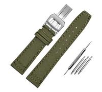 JUANZD Schauen Sie sich Band an, die mit Universal kompatibel sind Iwc Nylon Watchband Pilot IW388002 Portugal Series Watch Armband IW371446 Army Green 20mm 21mm(Green folding,22mm rose gold)