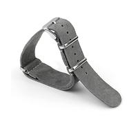 JUANZD Weiches Wildleder Uhrenband -NATO -Gurt 20mm 22 mm 24mm Leder Uhrengürtel Grau Blaues Handgelenk Band Uhr Accessoeieis #C(Gary,20mm)